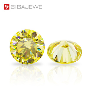 Brilliant yellow round cut moissanite with certificate waist size jewelry making a variety of specifications can be Wholesale