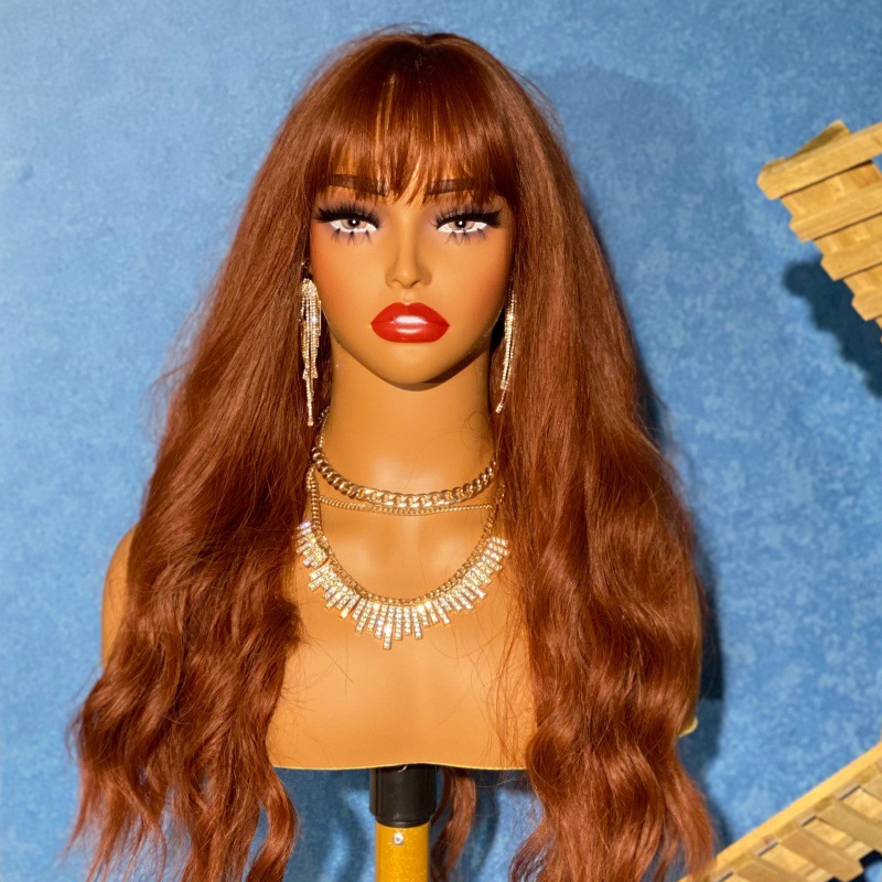Wig for skin care, mannequin head, pleated skirt, hair accessory, tubing, European style, flesh color, worn on the shoulder