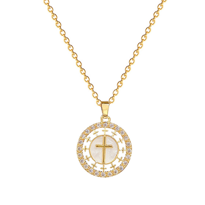 Gorgeous Round Diamond Collarbone Necklace In Titanium Steel_voghion.com