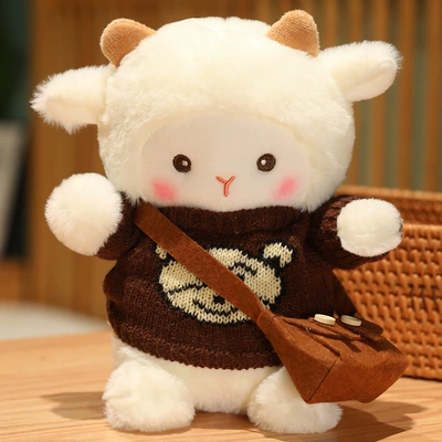 Rag Doll Valentine's Day Birthday | Oyuncaq yastıqlar - coffee-bear-head-sweater-brown-bag-21cm