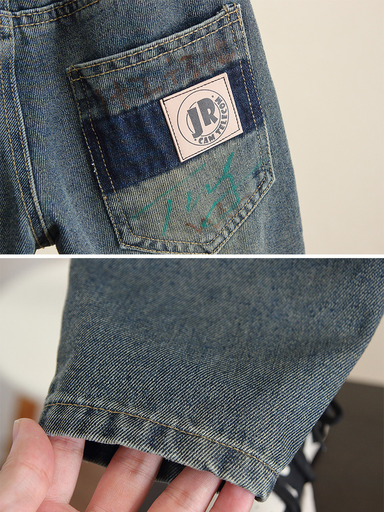6128 niños ropa de otoño graffiti jeans 2025 nuevo estilo otoño estilo occidental niños pantalones coreanos bebé primavera y otoño marea image 5