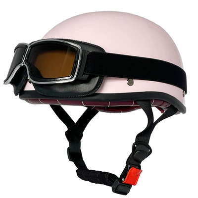 Motosiklet kaskı (dəbilqə) – helmet electric motorcycle portable helmet - pink-square-retro-mirror-m