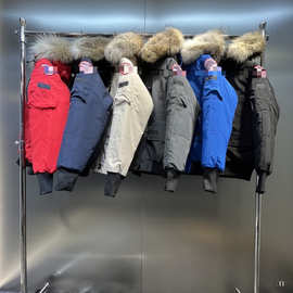 跨境25秋冬款大鹅Chilli飞行员夹克02款连帽羽绒服户外男款外套