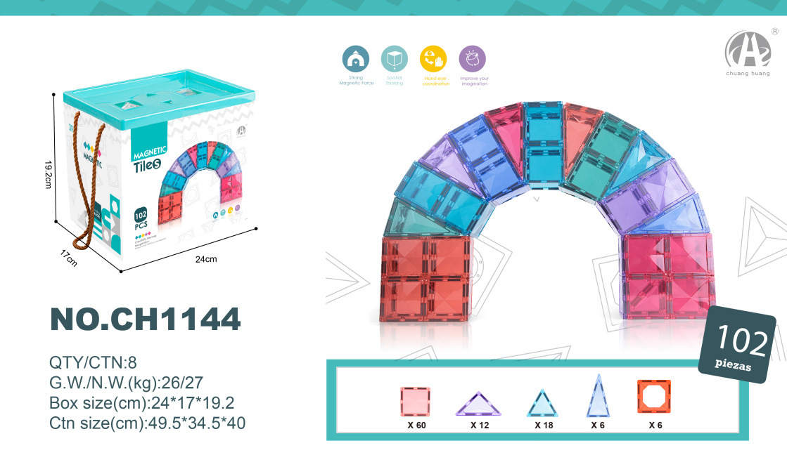 7.5CM 다이아몬드 페이스 컬러 윈도우 마그네틱 시트 102P