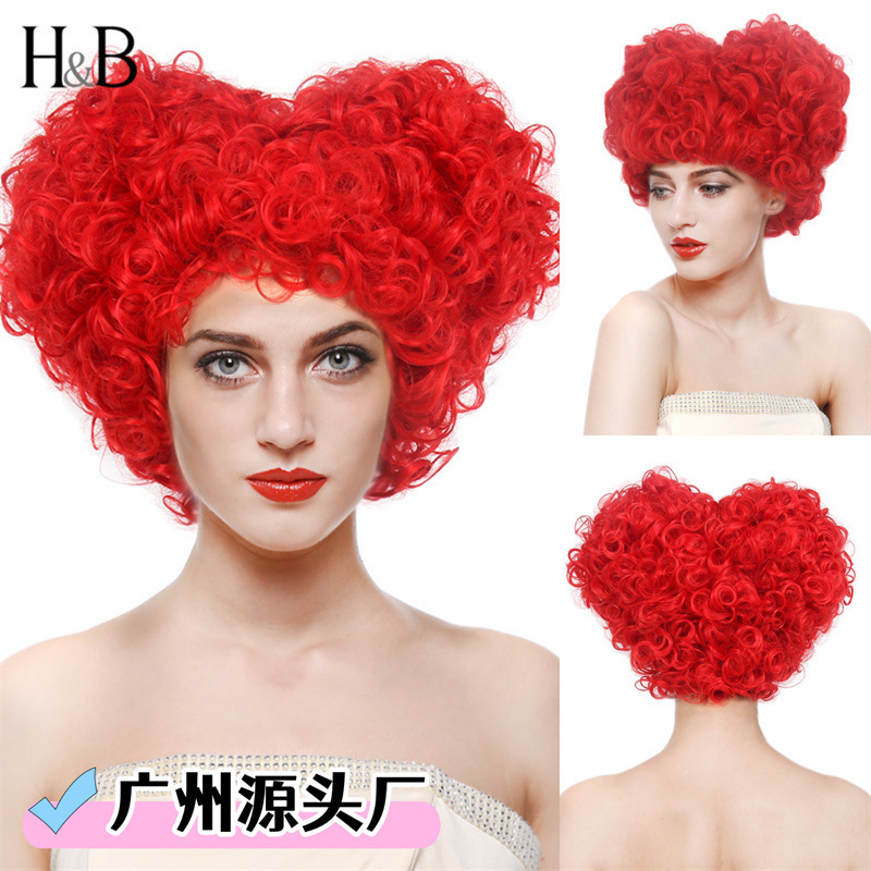 Cosplay Alice in Wonderland 2 Queen of Hearts Witch Crazy Red Queen Performance Wig Exaggerated