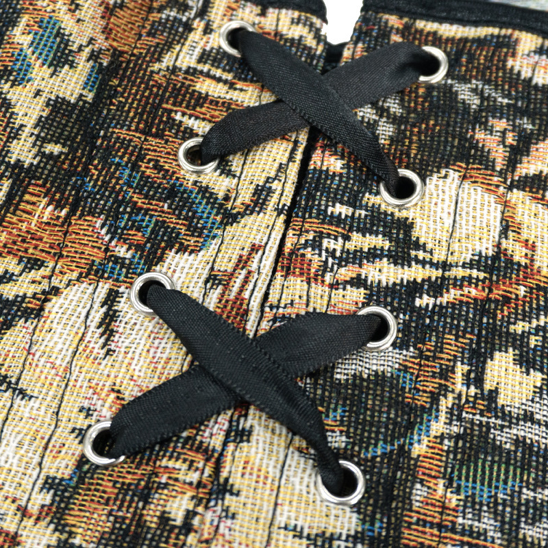 Nuevo estilo café pétalos pintados corte cinturón de cuerpo de belleza cuerpo de soporte de pecho ropa de cuerpo Aliexpress productos transfronterizos