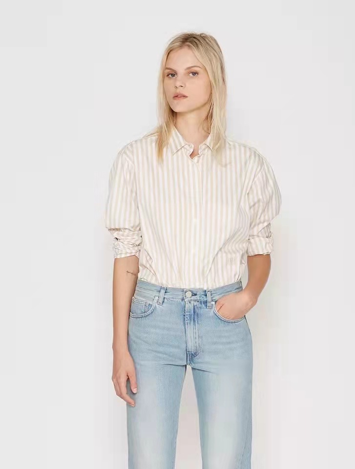 北欧TOT简约显瘦不对称纽缝牛仔裤2021款高品质