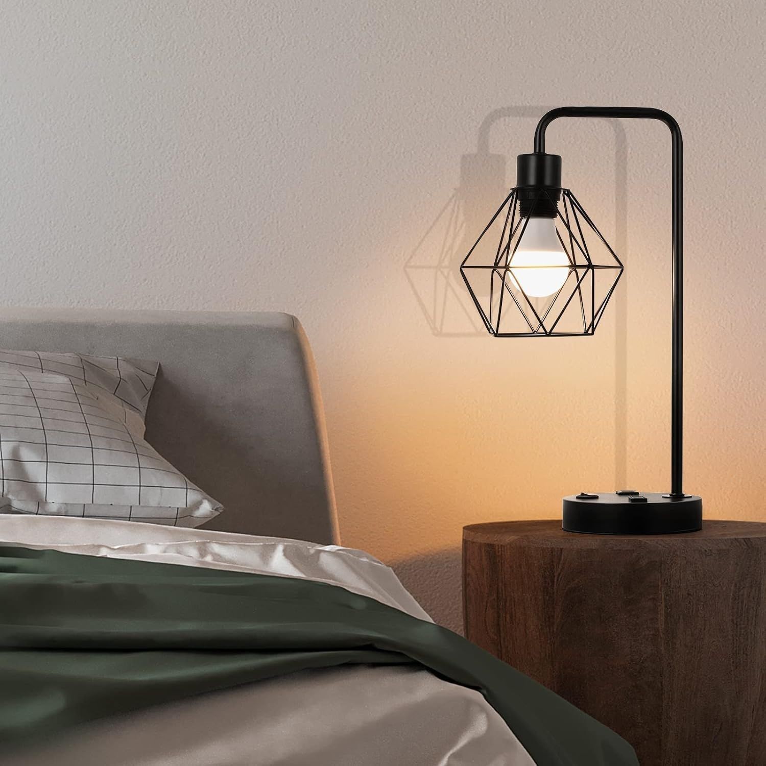 Transfronterizo Zhongshan lámparas dormitorio cabezal de cama para niños estudio atenuación táctil doble USB carga lámpara de escritorio atenuable