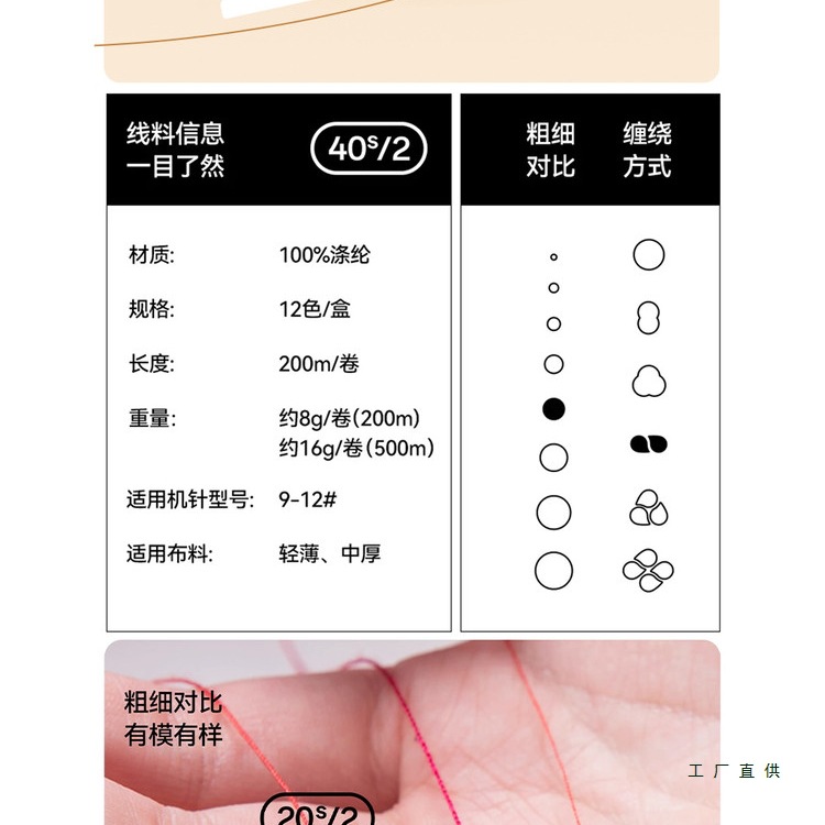 针线盒包402缝纫线家用缝纫机专用线多色缝衣服的白线团手缝套装