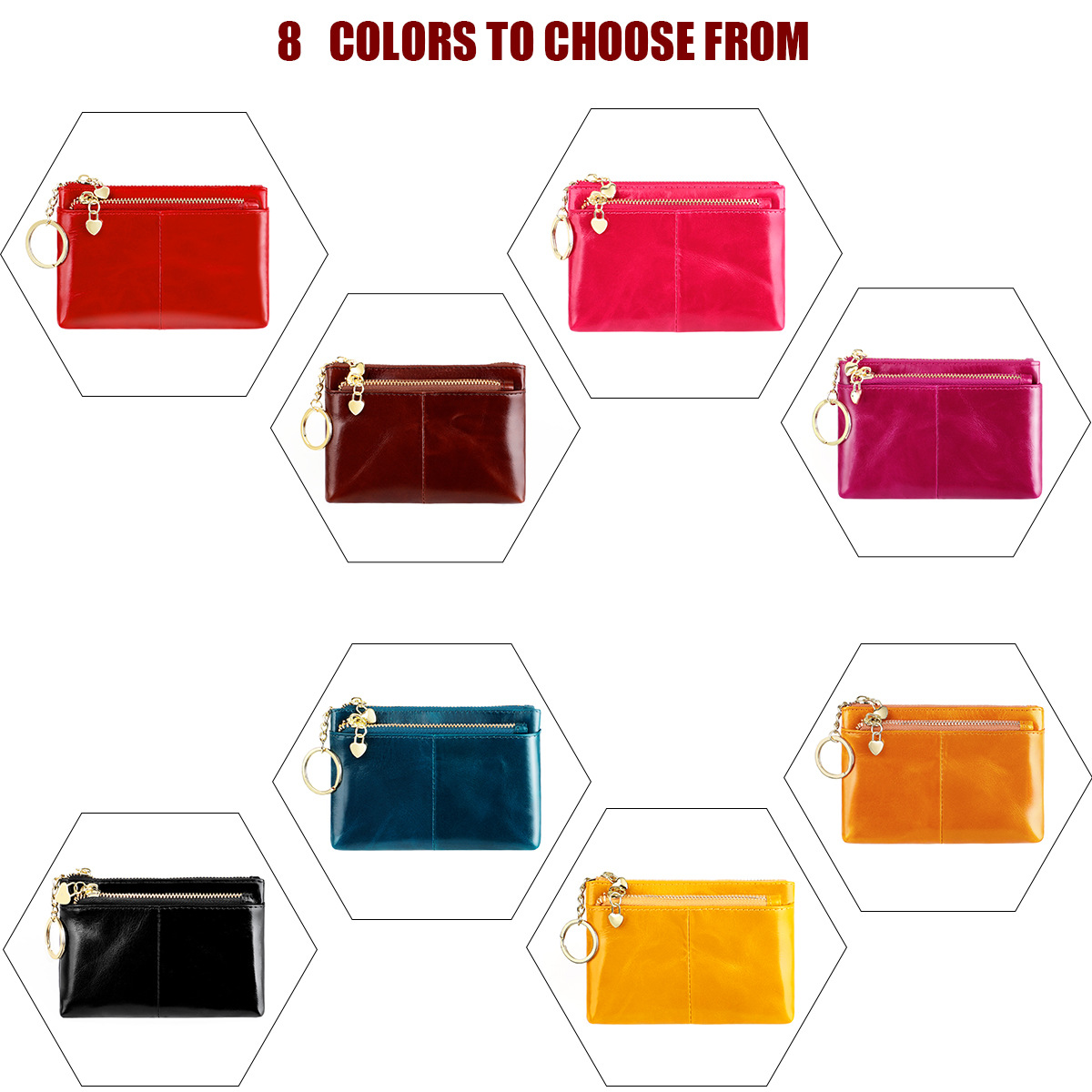 New Oil Wax Leather Coin Purse Fashion Small Coin Bag Hand Key Bag Small Purse display picture 24