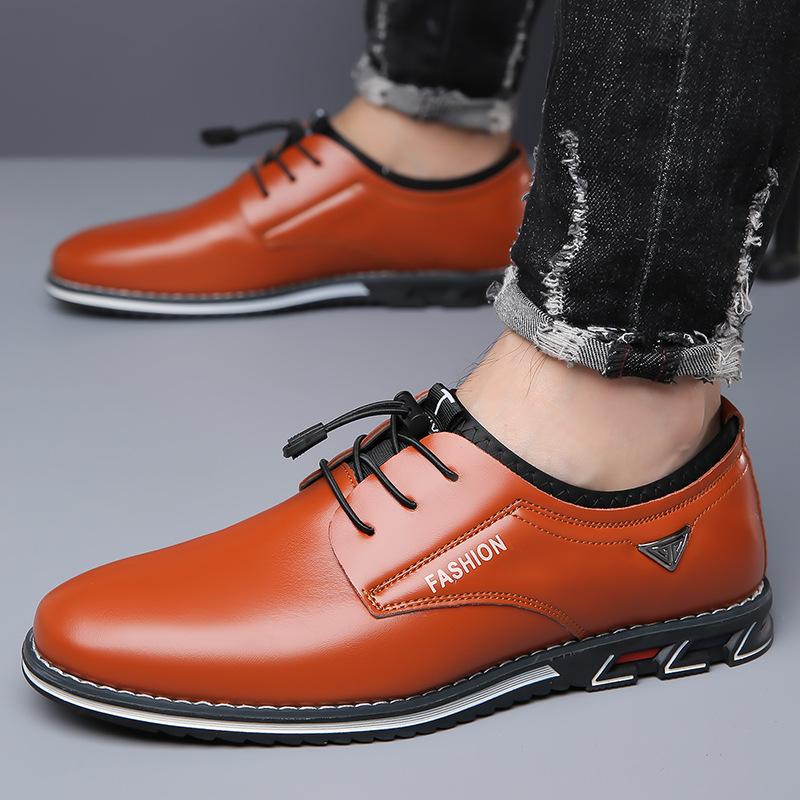 Men Oxford Synthetic Leather Leather Round Toe Office Footgear_voghion.com