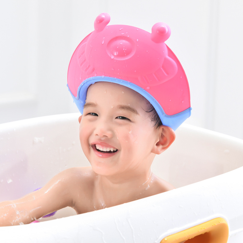 Baby Hair Wash Magic Hat, Eye and Ear Protecting Soft Rubber Shower Cap for Infants and Young Children, Waterproof Bath Hair Wash Hat for Kids