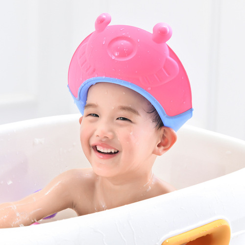 Baby Hair Wash Magic Hat, Eye and Ear Protecting Soft Rubber Shower Cap for Infants and Young Children, Waterproof Bath Hair Wash Hat for Kids