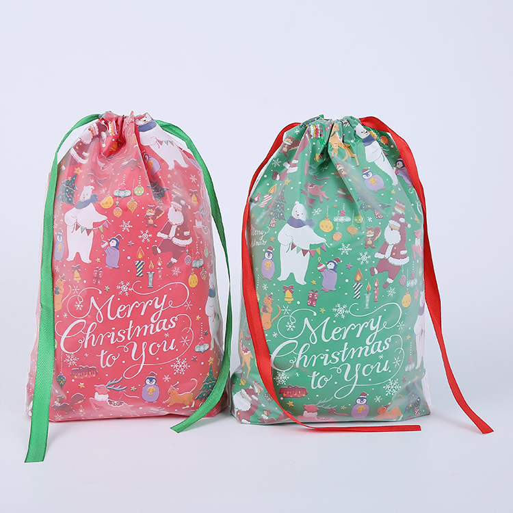 Christmas Gift Bag Drawstring Pull String Gift Bag Pulling Rope