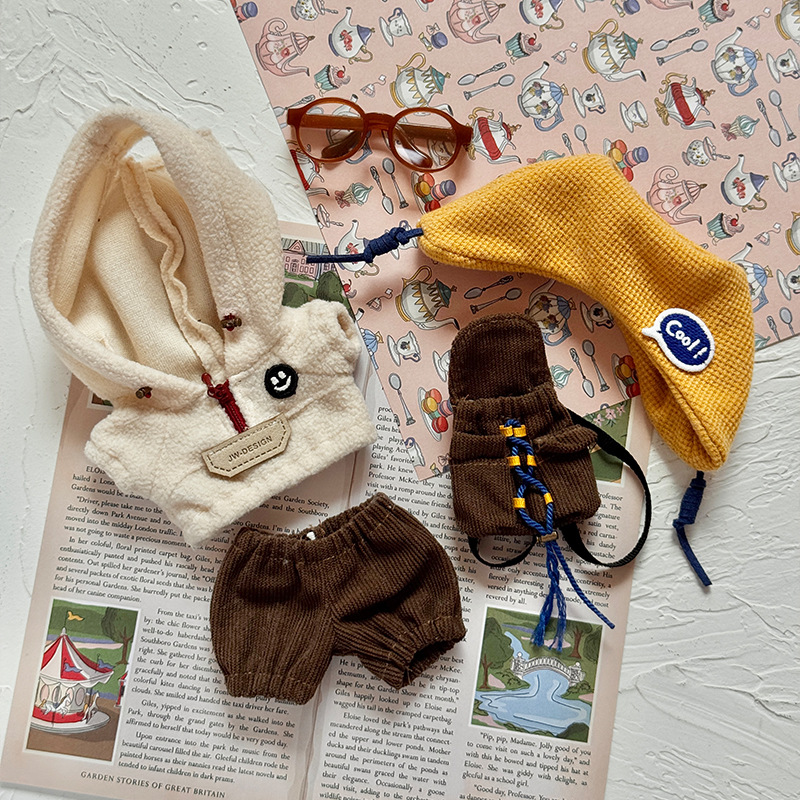 仅衣服】拉布布公仔娃衣换装灯笼裤labubu钥匙扣挂件换装登山套装