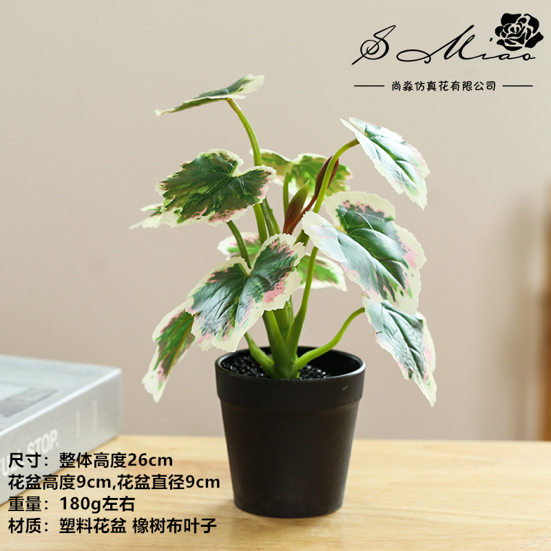 Flor artificial Planta artificial bonsai sala de estar dormitorio flor artificial creativa pequeños adornos hojas planta verde artificial bonsai Generación de cabello