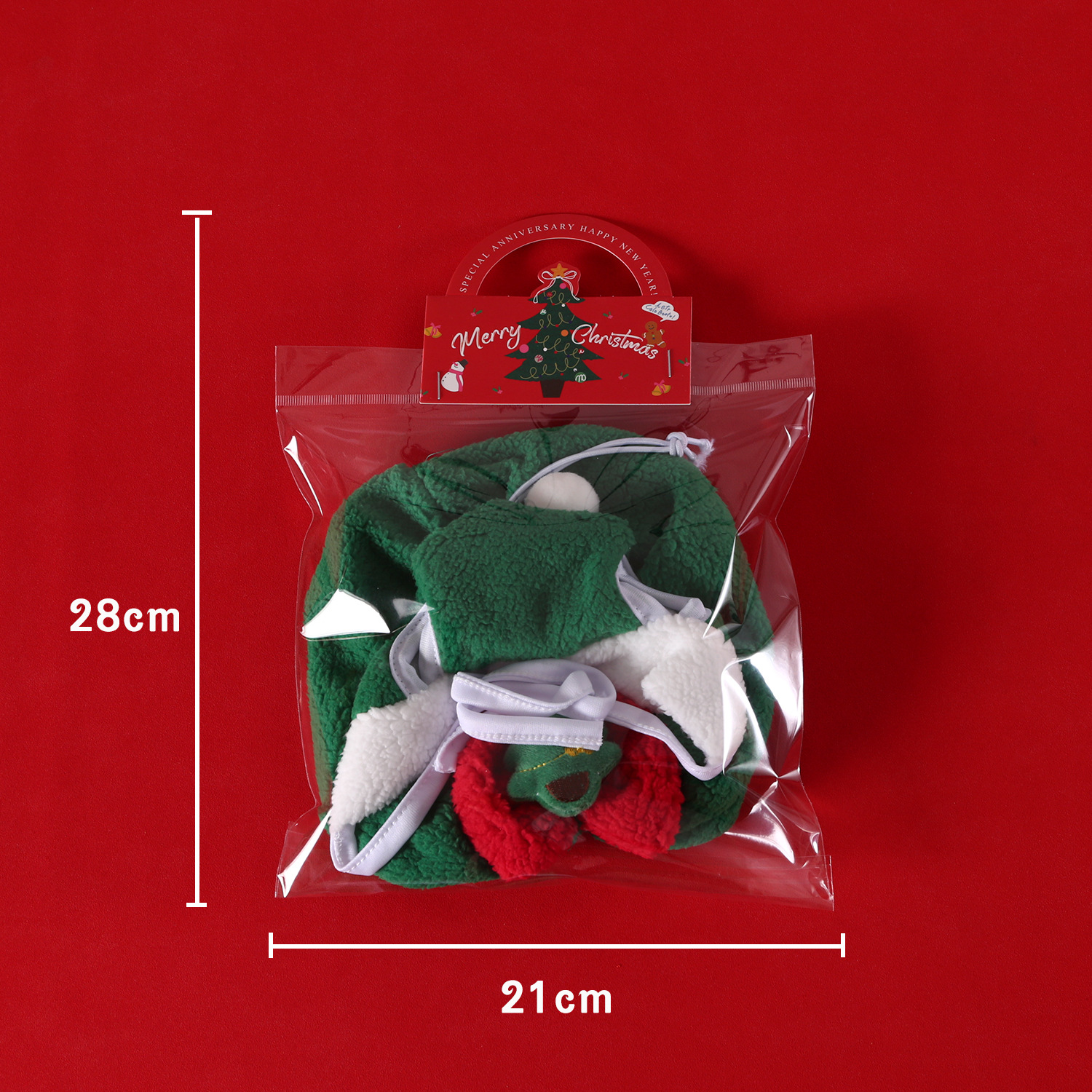 2025 Pet Bichon Puppy Traje de Navidad Árbol de Navidad de felpa Campana Bufanda Sombrero Gato Gato Cálido image 5