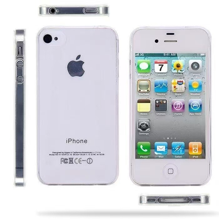 Suitable for iPhone 4 Transparent Phone Case, Apple 4S Silicone Simple Protective Cover, 4g Full Edge Soft Case, Simple and Shockproof Suitable for iPhone 4 Transparent Phone Case, Apple 4S Silicone Simple Protective Cover, 4g Full Edge Soft Case, Simple and Shockproof