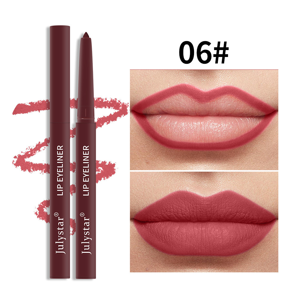 Julystar Lip Pen: Non-smudging Lipstick pen, matte Pink lip gloss, and rotating Lip liner pen set undefined