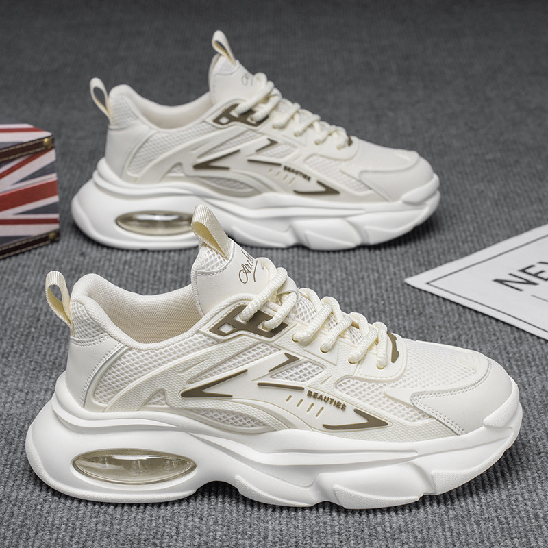 Otoño de los zapatos de hombre 2025 nuevos zapatos transpirables de moda para hombres, zapatos deportivos de suela gruesa, zapatos casuales de carrera de papá