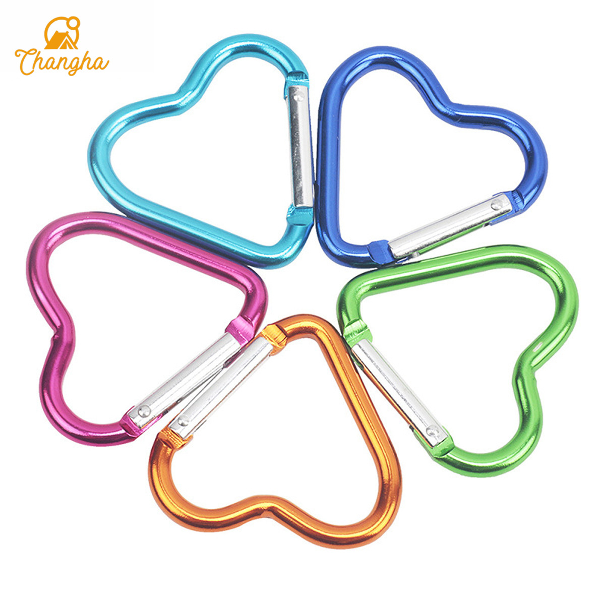 Love Carabiner 44*40mm Quality Hanging Buckle Backpack Buckle Heart-Shaped Water Bottle Buckle Aluminum Alloy Carabiner