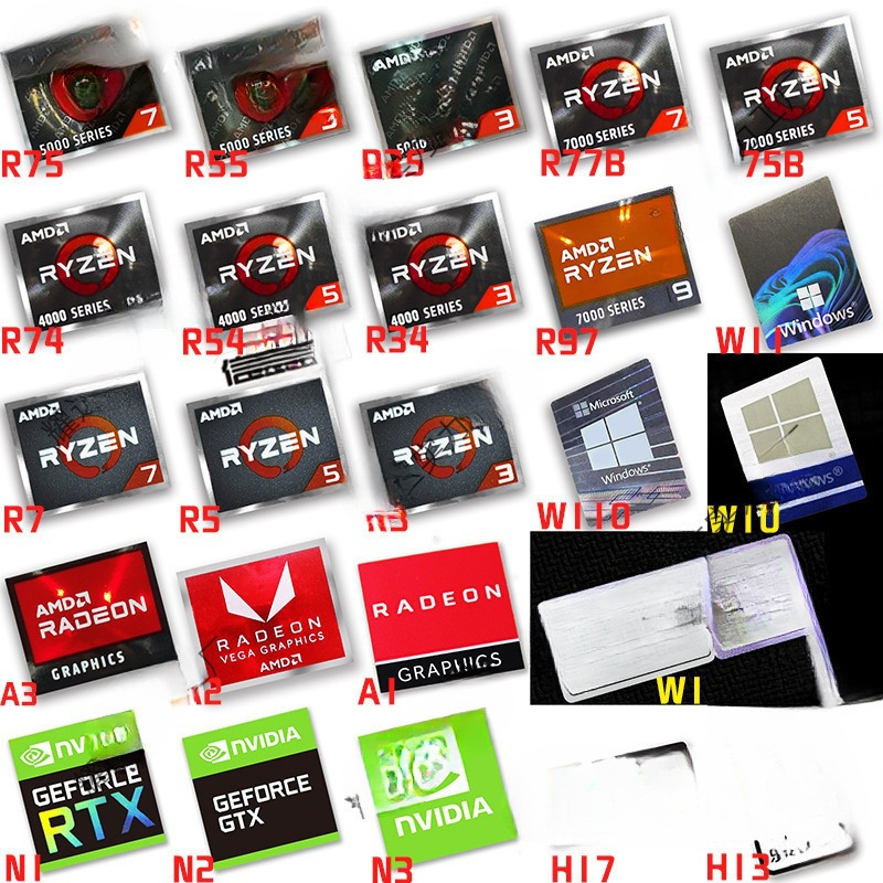 Amd Ryzen Ryzen R9 R7 R5 R3 5000Cpu Computer Sticker Notebook Label