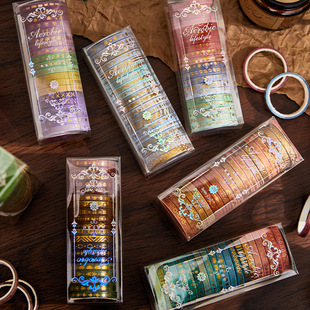 Coco5 Aerobic Life Series Hot Stamping Washi Tape 20 Rolls Collage Decorative Dividing Line Extremely Fine