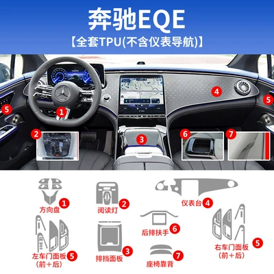 Car interior film – Tempered Film Modification Accessories - 22-25-mercedes-benz-eqe-full-set-of-tpu-excluding-instrument-navigation