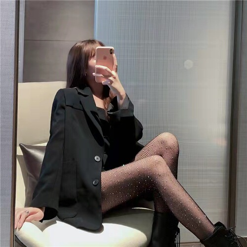 Colorful Internet-famous rhinestone fishnet stockings with rhinestones, sexy European and American style leggings, women's trendy diamond stockings on Instagram