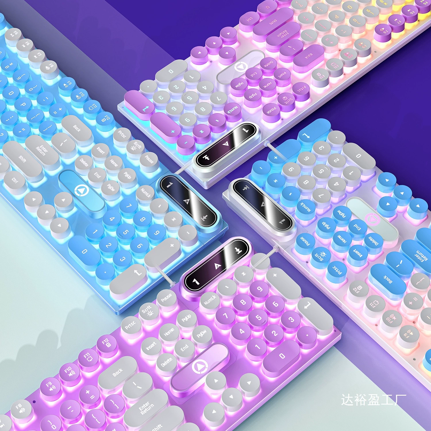 K600 E-Sports Механическая игровая клавиатура с подсветкой, проводная, в стиле панк, цветные блоки, компьютерные аксессуары оптом.