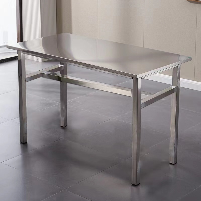 Fábrica directa N5 mesa de comedor de acero inoxidable comedor mesa y silla combinación de comida rápida snack barbacoa escuela fábrica de personal para comer