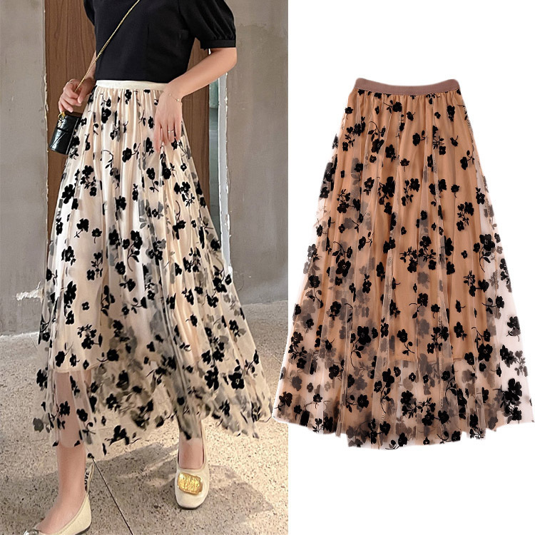 Carefully Selected Mesh Skirts for Women, Summer 2023 New Style, Large Hem Skirts, Thin and Drapey Skirts That Cover the Hips and Make You Look Slimmer 556