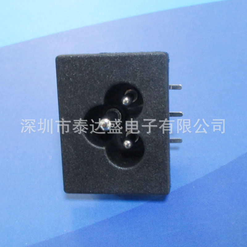 植物照明灯电源C6充电接口 尺寸31*24三芯梅花尾AC输入母插座LH-6