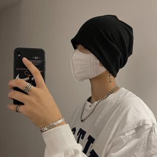 Supchaoke Black Warm Slouchy Beanie for Men, Trendy Spring and Autumn Knit Hat, Cold Weather Hat, Popular Style