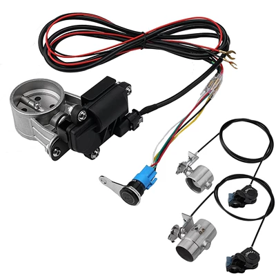 51mm Motorcycle Exhaust Pipe Modification with Adjustable Cable-Operated Mechanical Valve, Universal Controller Box for Silent Noise Reduction