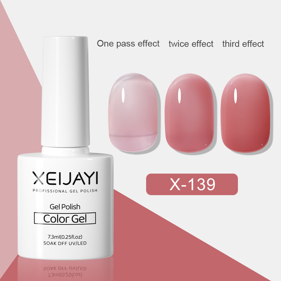 Nail Polish glue nude color ice transparent glue New Internet celebrity popular color jelly nude pink nail phototherapy glue for nail salon