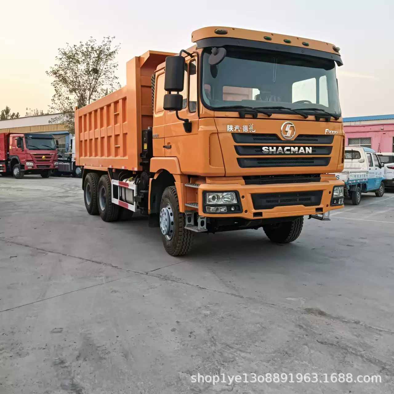 跨境出口二手陕汽德龙自卸车F3000侧翻10轮砂石料运输车