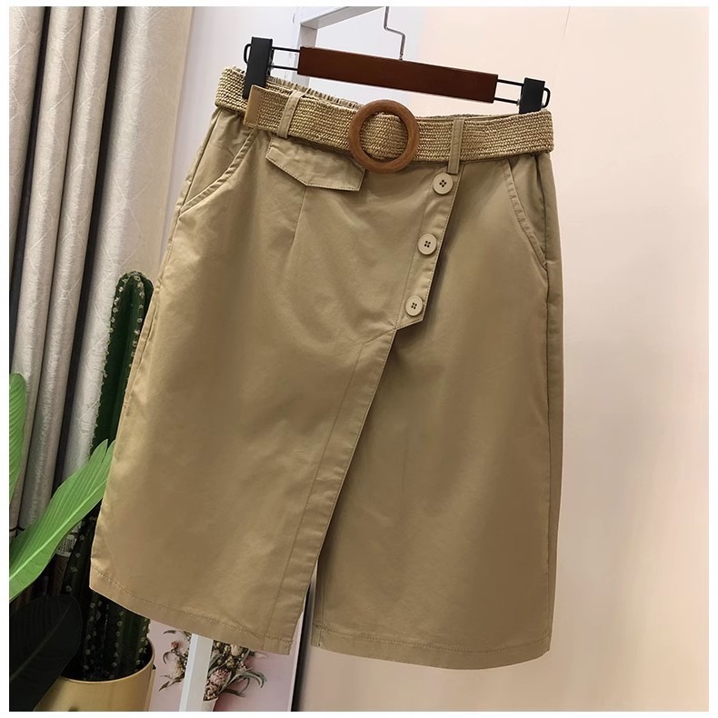 Quần ống rộng cạp cao nữ phong cách Hàn Quốc, kiểu dáng chữ A thun mùa hè — Màu đen chi tiết 7