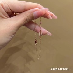 女性用中古ダイヤモンド付き馬蹄バックルブレスレット、軽くて豪華なニッチ、絶妙でクールなブレスレット、親友へのブレスレット