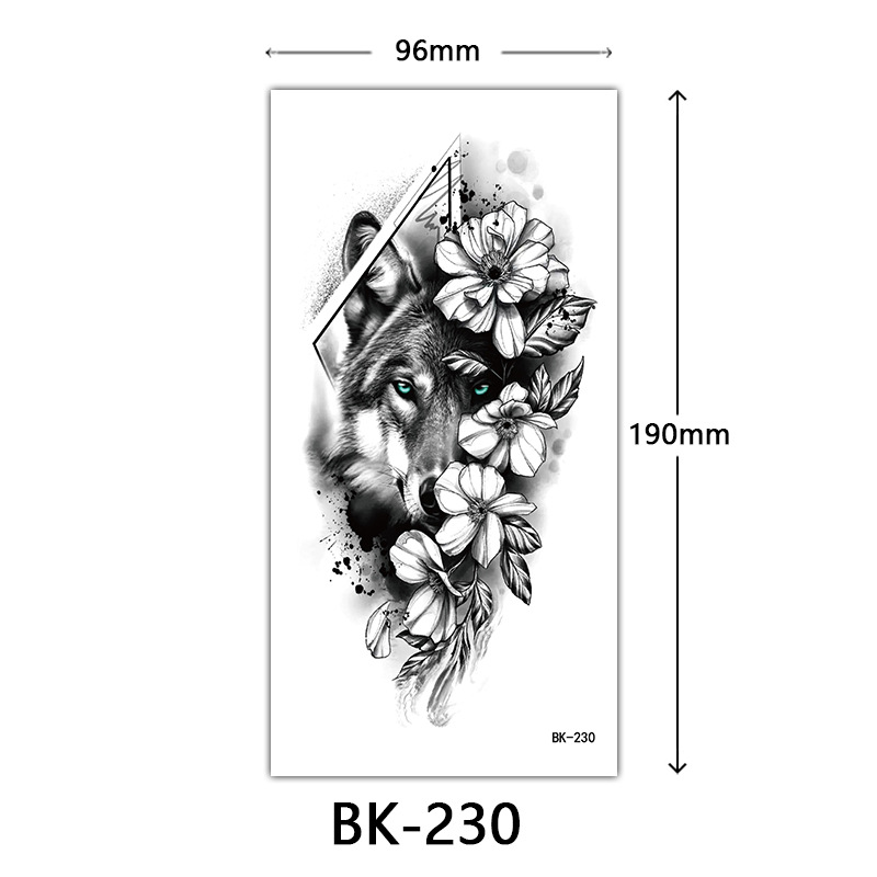 Tatuaje Temporal de Flores Boceto de Papel de Transferencia al Agua, Impresión por Transferencia de Agua, para Cuerpo image 236