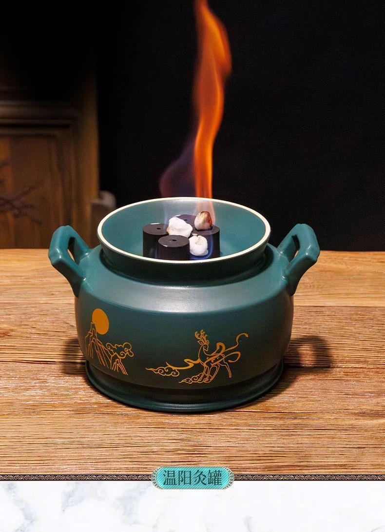 Bian Stone Moxibustion Jar Large Navel Cupping Tool with Towel and Charcoal Column Set for Spa and Home Warming Therapy quality and texture