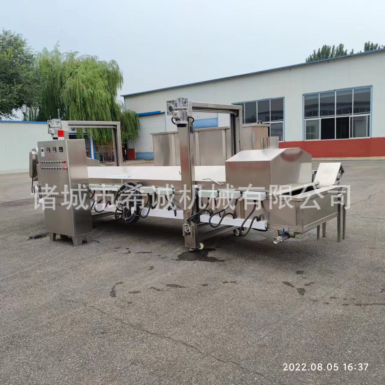 裹糊鱼块油炸机 去皮油炸线厂家 烤鱼油炸机连续式 希诚炸鱼机器