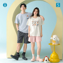【抗菌新疆棉】春夏季卡通印花宽松女显瘦A类男纯棉短袖圆领睡衣