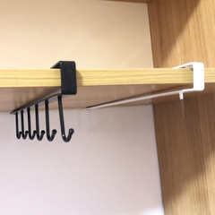 Kitchen Hooks Iron Wire Cabinet Storage Rack Multi-functional Shelf Hook Wardrobe Organizing Rack Kitchen Invisible Cabinet Hooks