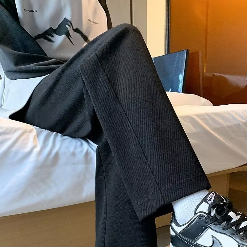 Cross-border Black Casual Pants Men's Spring and Autumn New Trendy All-match Sports Loose Pendant Straight Leg Wide-leg Pants