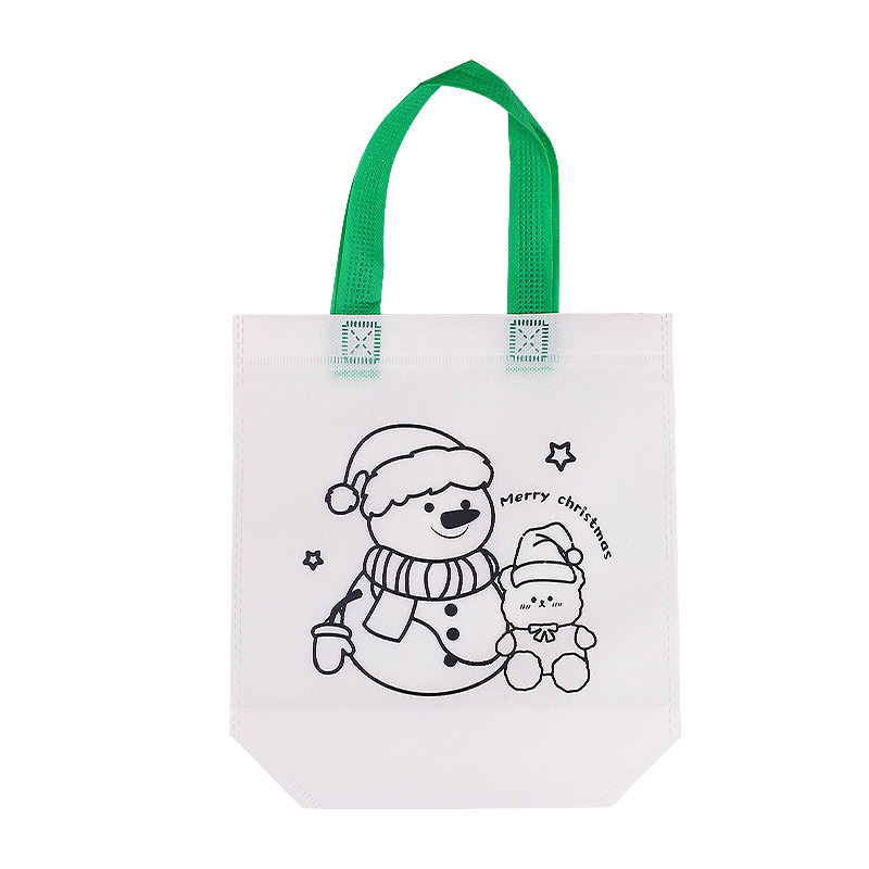 漫画クリスマス落書き手提げ袋子供手作りDIY絵画塗り不織布袋クリスマスギフトバッグ|undefined