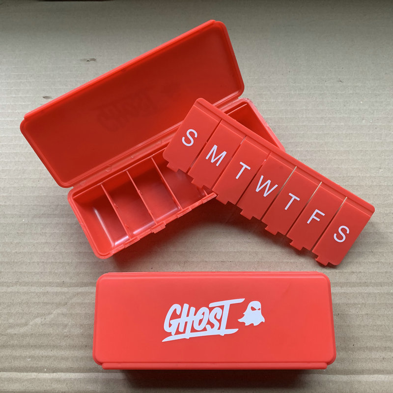 塑料PP翻盖7格药盒 带盖子一周药盒 带盖7天药盒 翻盖一礼拜药盒
