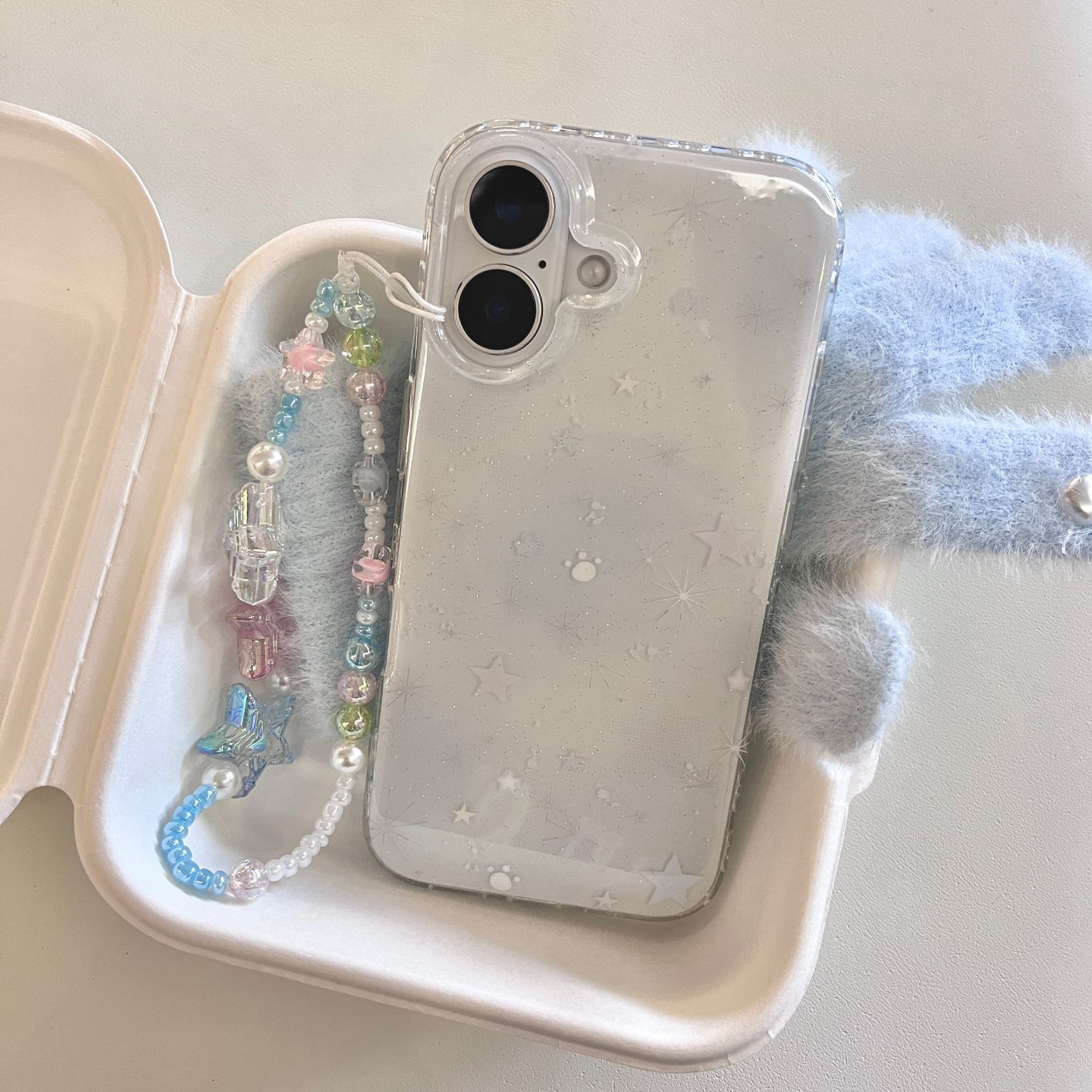 Estrellas degradadas simples de nicho para iPhone15ProMax funda para teléfono móvil 16Pro cadena 14/13 femenino 16PM