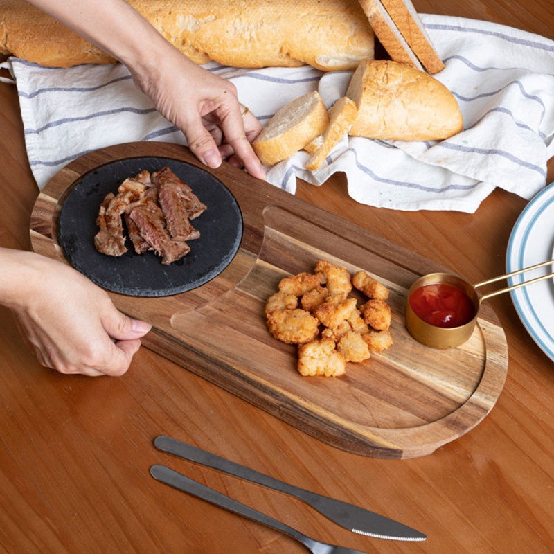 Tabla de cortar de madera creativa con pizarra Steak Pizza tablero multi-funcional hogar tabla de cortar tabla pan bandeja de desayuno