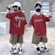 Boys' Summer Clothes suit 2025 New Style Middle and Large Boys Summer Thin Two-piece Set Children's Fashionable Cool Short-sleeved Clothes